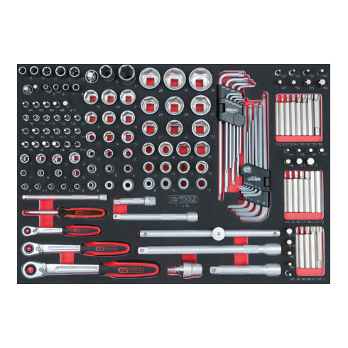KS Tools Chiavi a bussola SCS 1/4"+3/8"+1/2", 160pz., in modulo 1/1