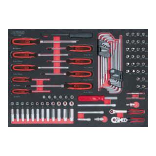 KS Tools Chiavi a bussola SCS 1/4", 95pz. in modulo 1/1