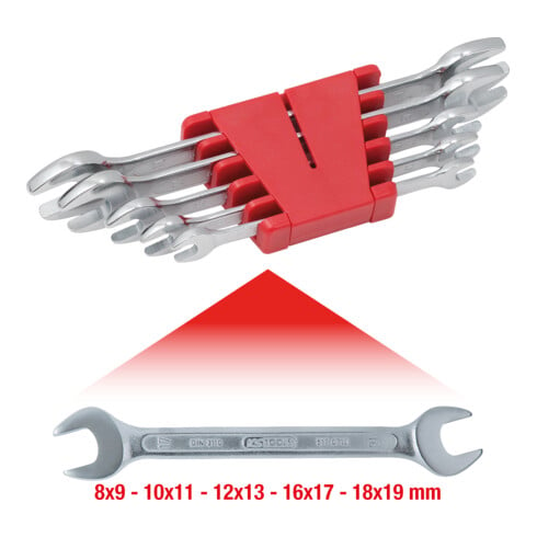 KS Tools Chiavi a forchette doppie CLASSIC, 5pz. 8-19mm