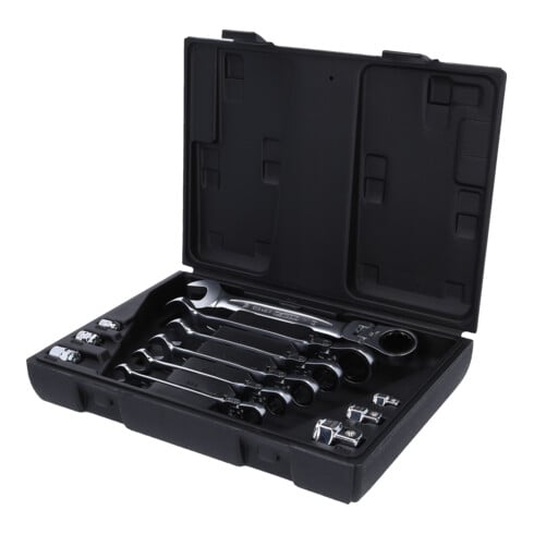 KS Tools Chiavi combinate a cricchetto articolato GEARplus, 12pz., bloccabili con adattatore