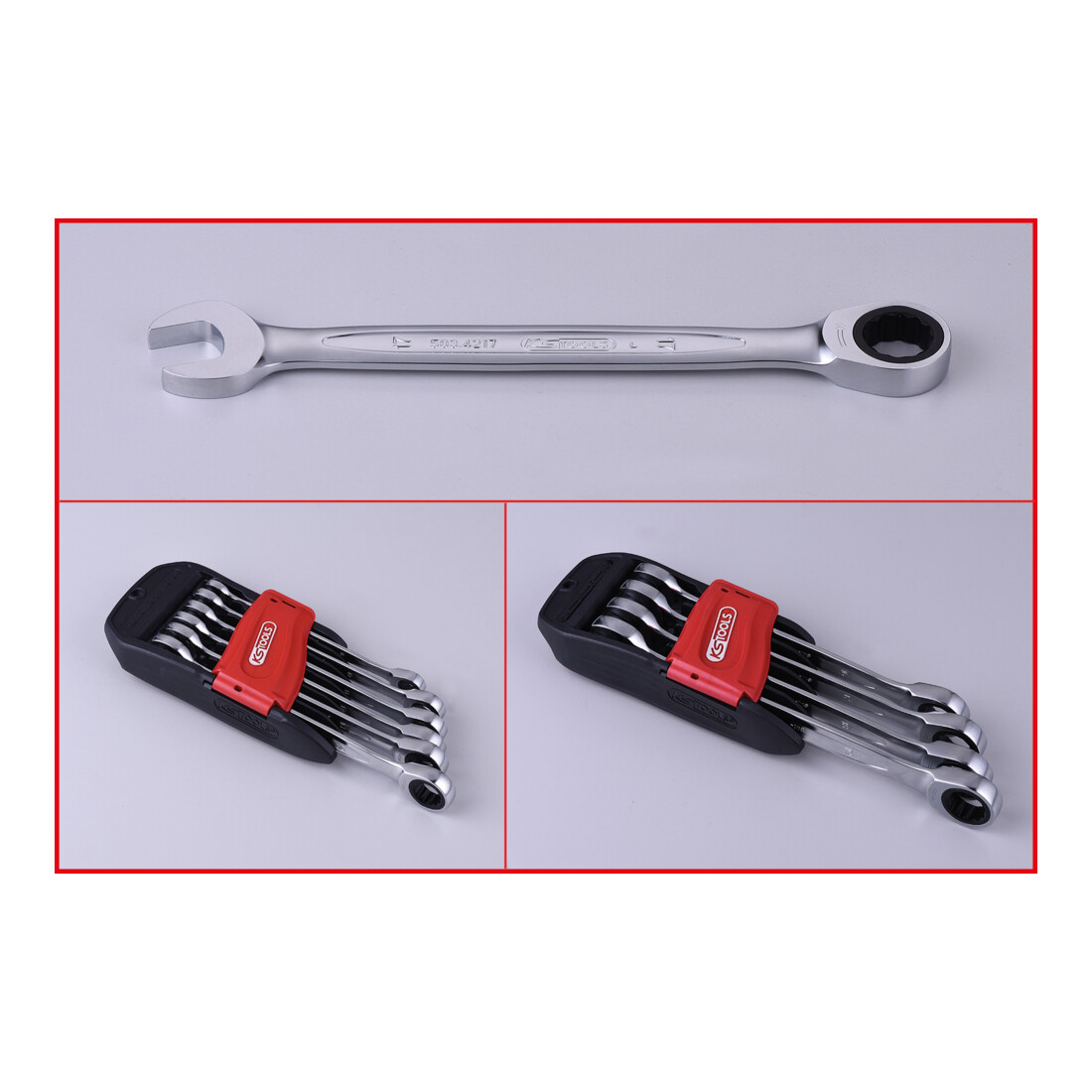 KS Tools Chiavi combinate a cricchetto GEARplus, 10pz.