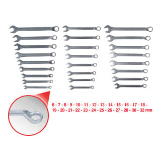 KS Tools Chiavi combinate CLASSIC, 25pz., a gomito, 6-27mm