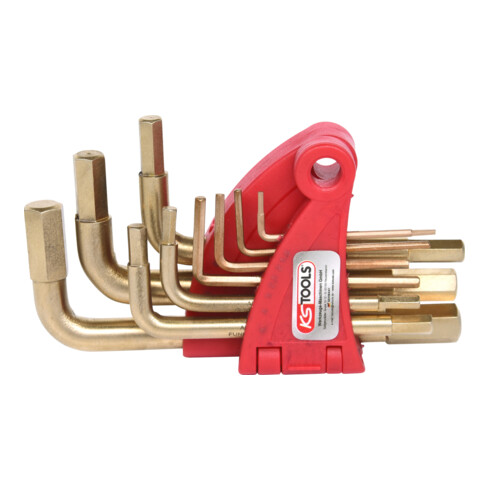 KS Tools Chiavi maschio esagonali BRONZEplus piegate, 9pz.