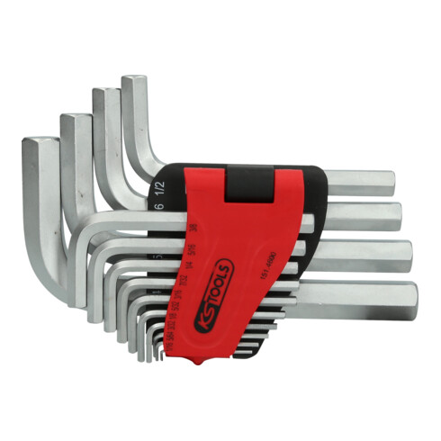 KS Tools Chiavi maschio esagonali piegate, in supporto pieghevole, 14pz., 1/16"-3/4"