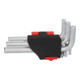 KS Tools Chiavi maschio esagonali piegate, in supporto pieghevole, 9pz., 1/16"-3/8"-4