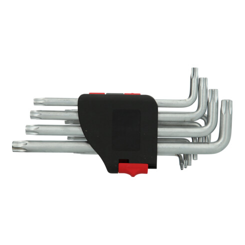 KS Tools Chiavi maschio piegate TX con foro, lunghe, 10pz., TB8-TB50