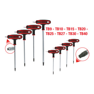 KS Tools Chiavi maschio piegate TX ERGOTORQUEplus con impugnatura a T, 8pz., foro