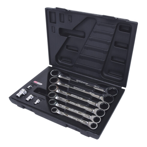 KS Tools Chiavi poligonali a cricco doppie GEARplus, 10pz. 8-19mm