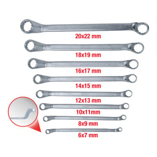 KS Tools Chiavi poligonali CLASSIC, a gomito, 8pz. 6-22mm
