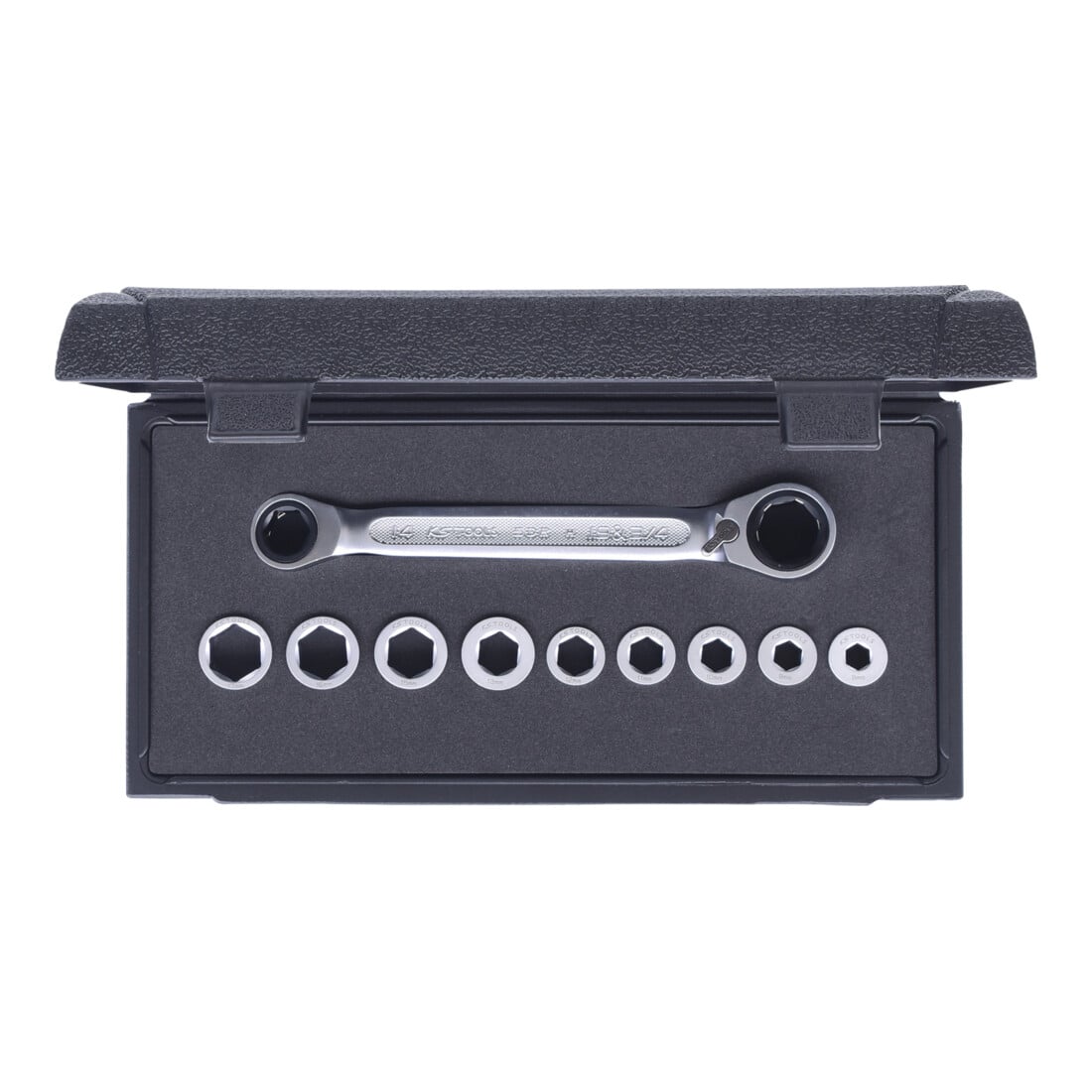 KS Tools Chiavi poligonali doppie a cricco GEARplus, reversibili, 10pz.