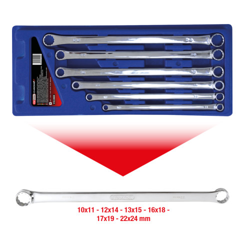 KS Tools Chiavi poligonali doppie CHROMEplus, XL, 6pz.