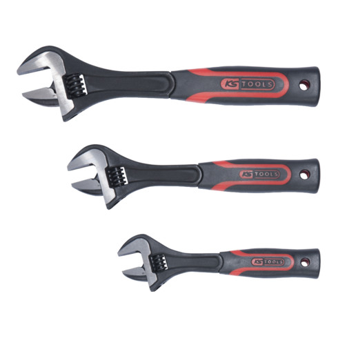 KS Tools Chiavi regolabili a rullino con impugnatura a 2 componenti CLASSIC, 3pz.