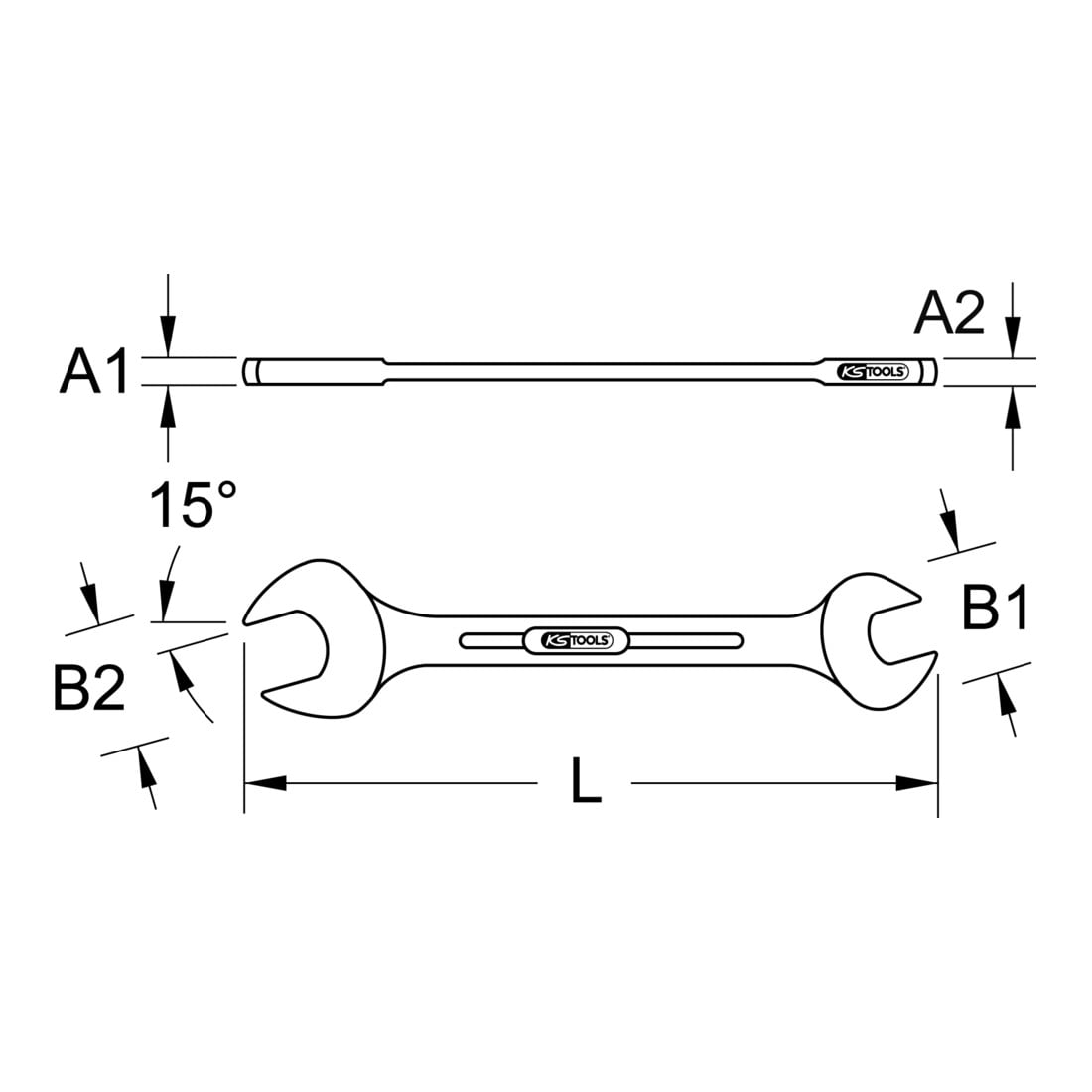 KS Tools CHROMEplus dubbele steeksleutel inch
