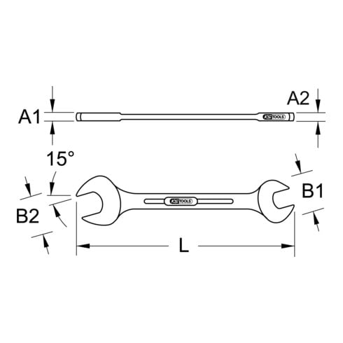 KS Tools CHROMEplus dubbele steeksleutel