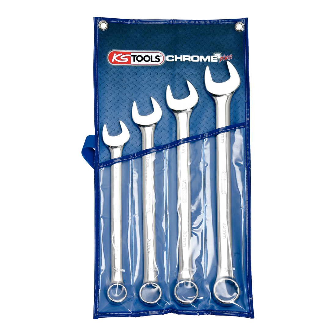 KS Tools CHROMEplus Ringmaulschlüssel-Satz, abgewinkelt, 4-teilig