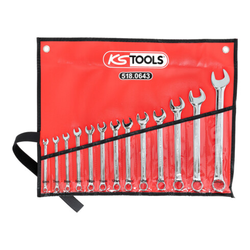 KS Tools CHROMEplus ringsteeksleutelset, haaks, 13-delig