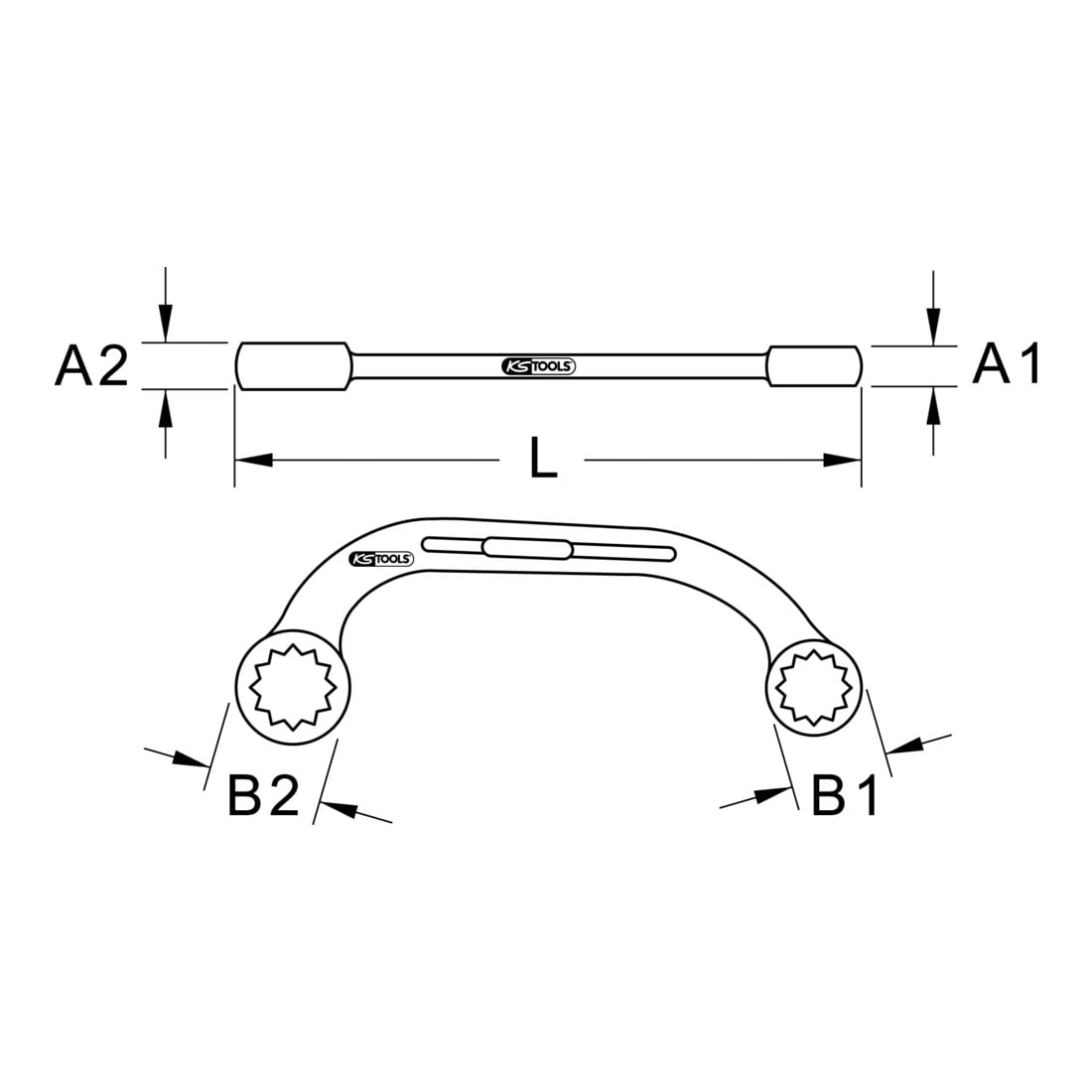 KS Tools CHROMEplus Starter- und Blockschlüssel, 11x13mm