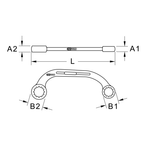 KS Tools CHROMEplus Starter- und Blockschlüssel, 17x19mm