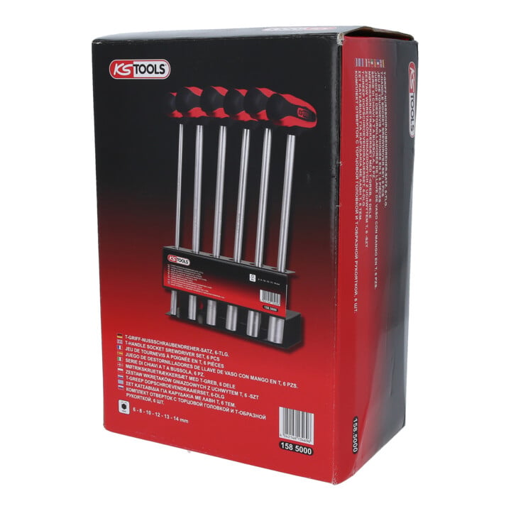 KS Tools CHROMEplus T-Griff-Nussschraubendreher-Satz, 6-teilig, 6-14mm