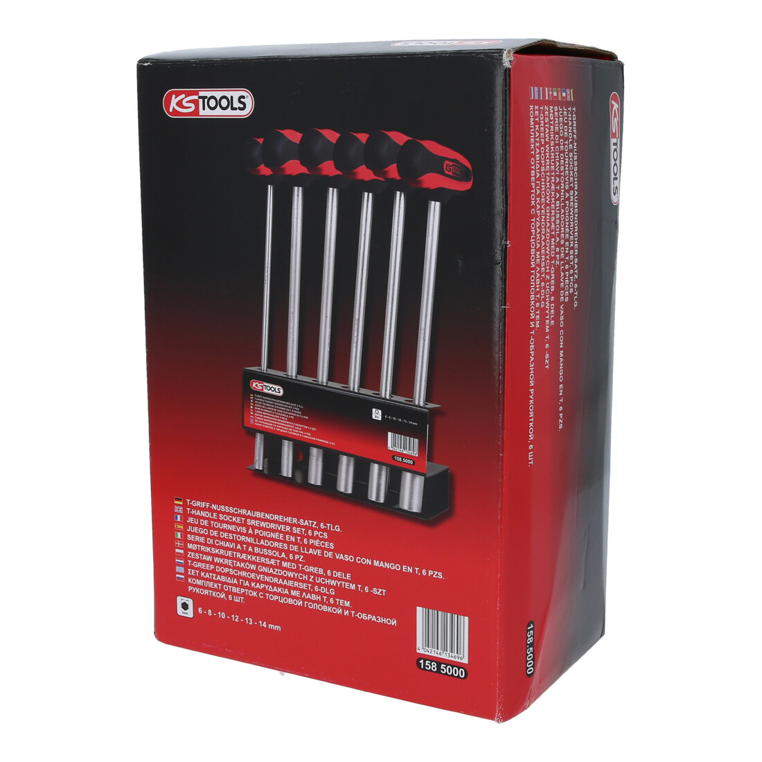 KS Tools CHROMEplus T-Handle nut Driver Set, 6 pièces, 6-14mm