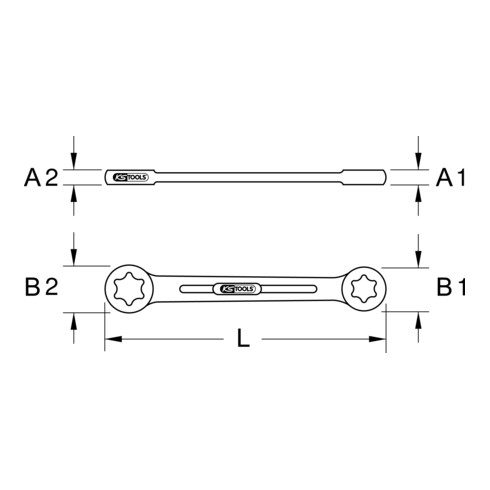 KS Tools CHROMEplus TX-E-Doppel-Ringschlüssel