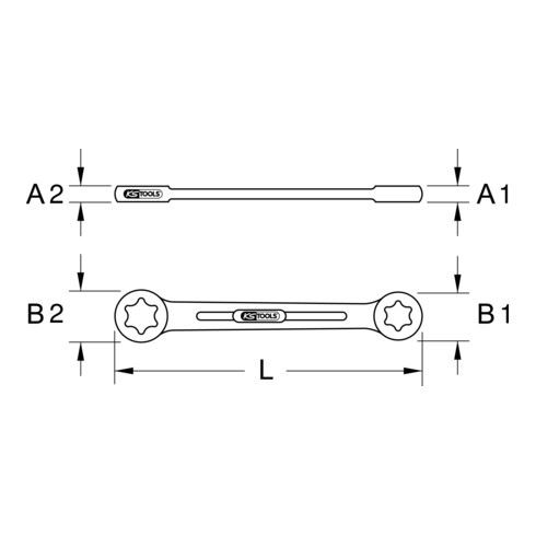 KS Tools CHROMEplus TX-E-Doppel-Ringschlüssel XL