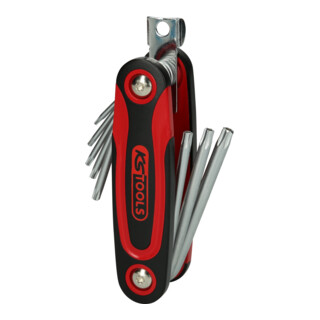 KS Tools CHROMEplus TX haakse steeksleutel vouwhouder, boring, 8 stuks