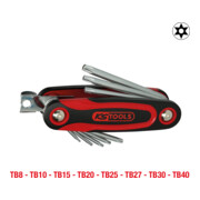 KS Tools CHROMEplus TX haakse steeksleutel vouwhouder, boring, 8 stuks-3
