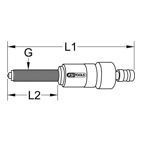 KS Tools Cilindro idraulico con vite a pressione, 17t