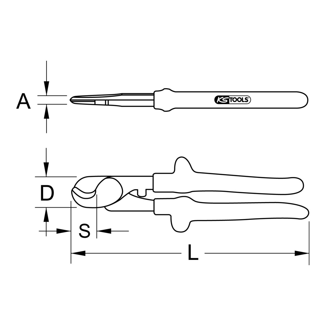 KS Tools CLASSIC 1000V Cisailles à câble