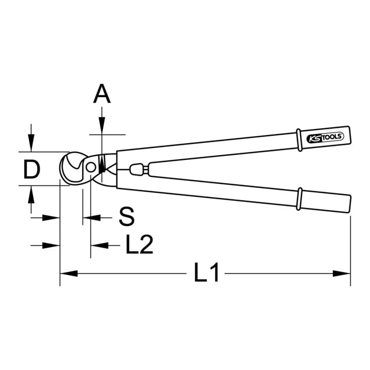 KS Tools Cisaille avec revêtement isolant, 500 mm