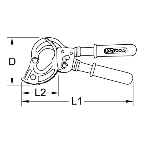 Coupe-câbles à cliquet isolé KS Tools