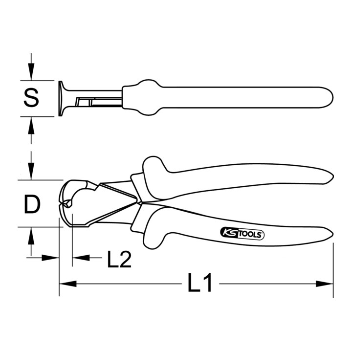 KS Tools CLASSIC 1000V afkortfrees, 160mm