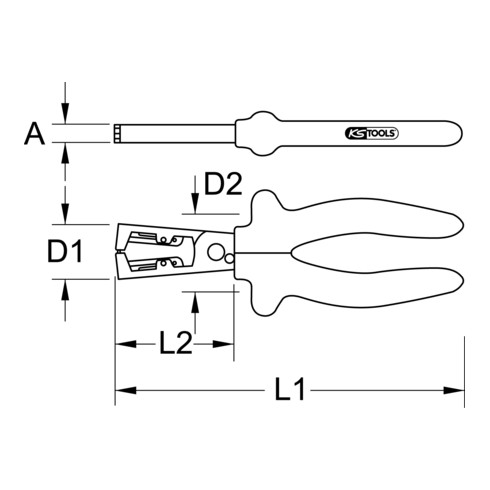 KS Tools CLASSIC 1000V draadafstriptang