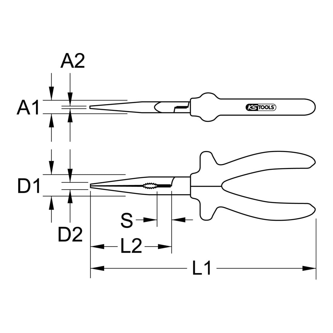 KS Tools CLASSIC 1000V Flachrundzange