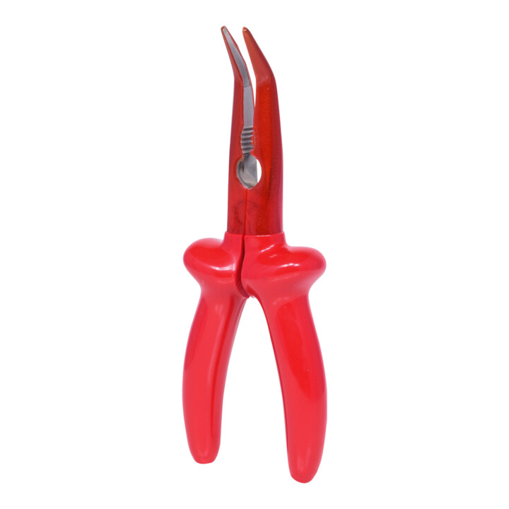 KS Tools CLASSIC 1000V Flachrundzange, beschichteter Arbeitskopf, gebogen, 200mm