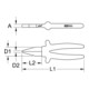 KS Tools CLASSIC 1000V Flachzange, kurze Backen, 160mm-3