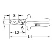 KS Tools CLASSIC 1000V kabelschaar met dubbele rand, 200mm-3