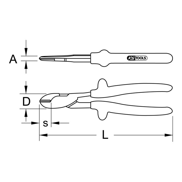 KS Tools CLASSIC 1000V Kraft-Seitenschneider, 200mm
