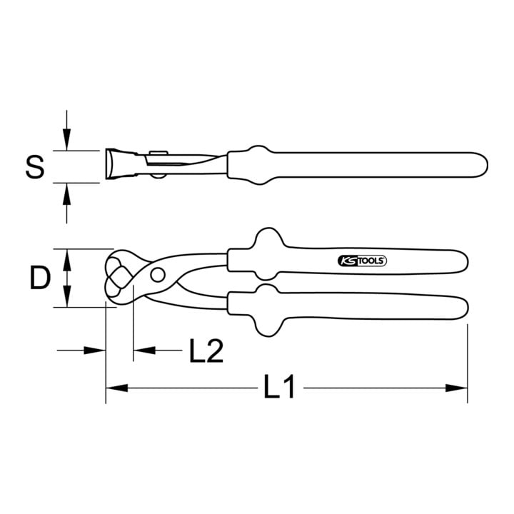 KS Tools CLASSIC 1000V Monierzange, 250mm
