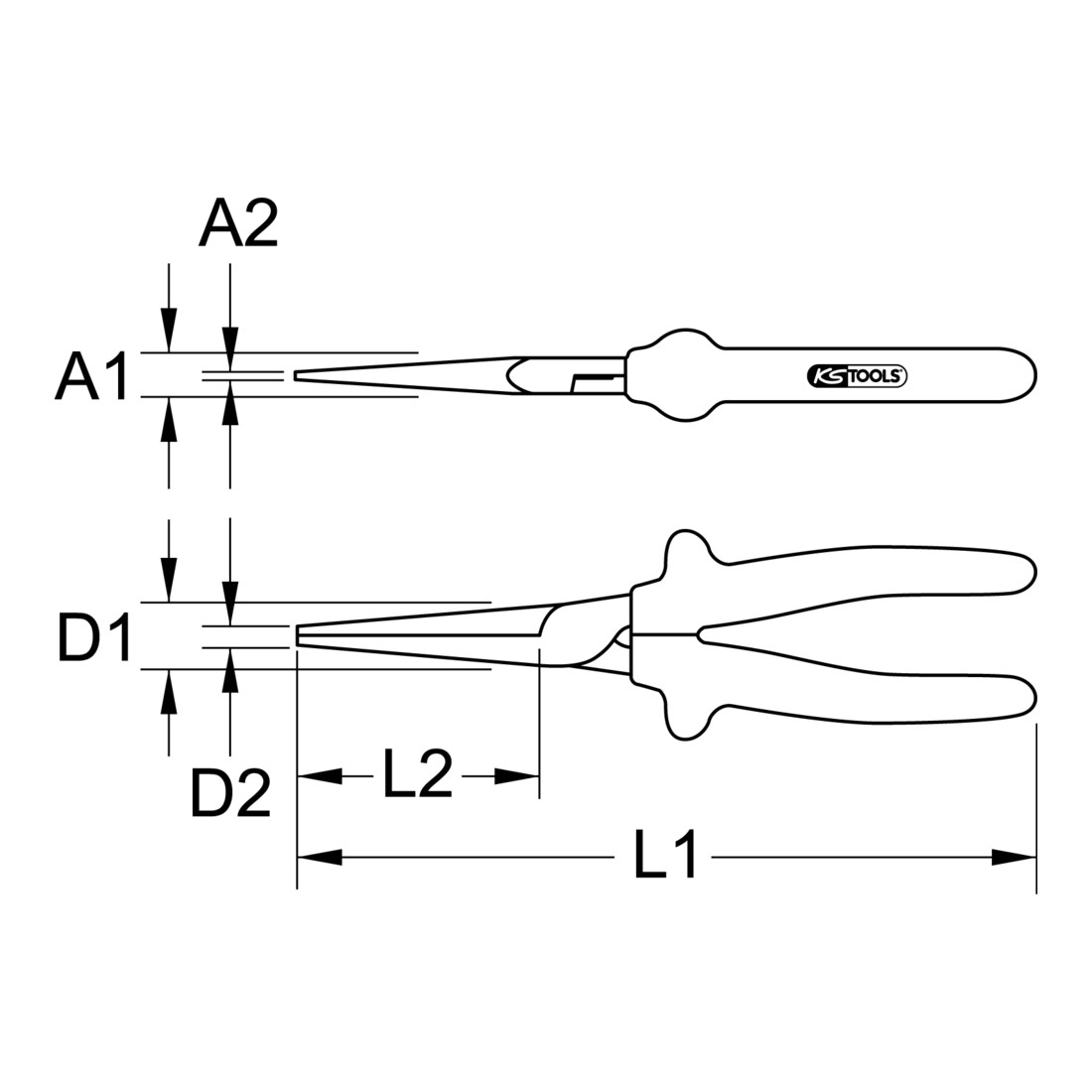 KS Tools CLASSIC 1000V Plangripzange, 200mm