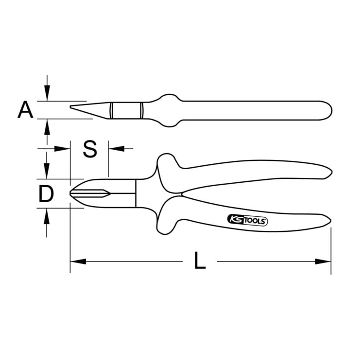 KS Tools CLASSIC 1000V Seitenschneider beschichteter Arbeitskopf 160mm