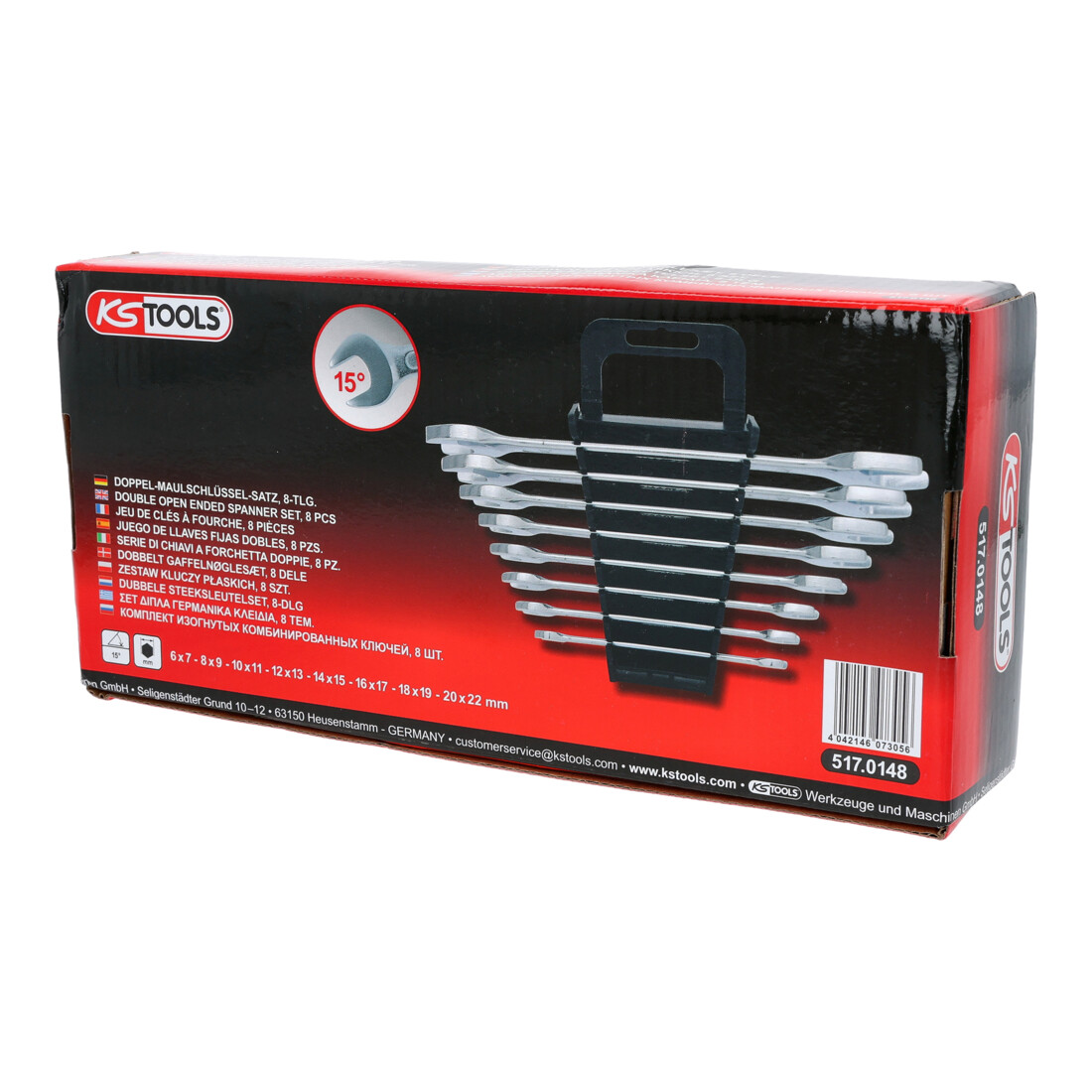 KS Tools CLASSIC dubbele steeksleutelset, 8-delig, 6x7-20x22mm