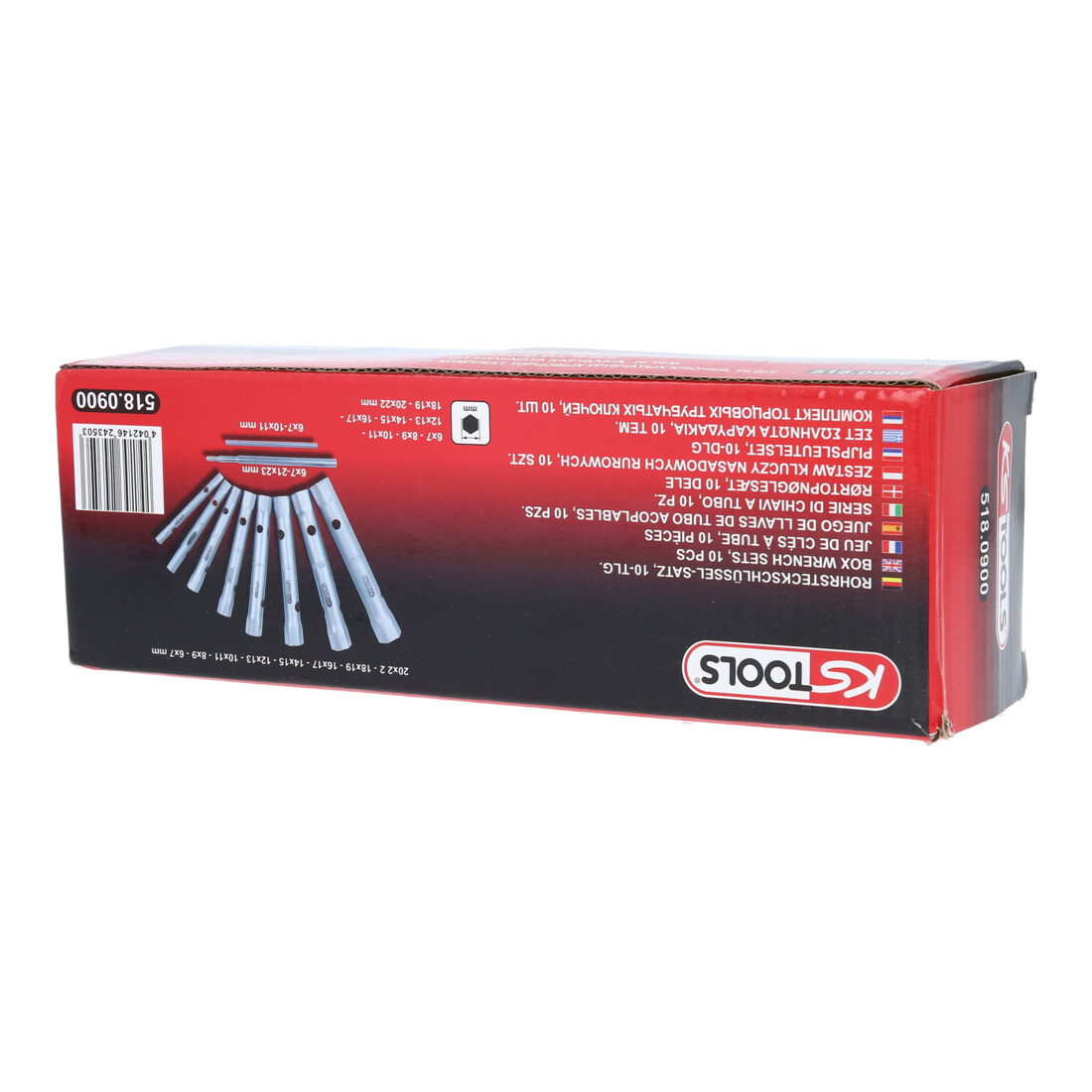 KS Tools CLASSIC pijpsleutelset, 10 stuks, 6x7-20x22mm