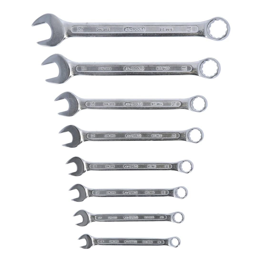 KS Tools CLASSIC Ringmaulschlüssel-Satz, abgewinkelt, 8-teilig 8-19mm