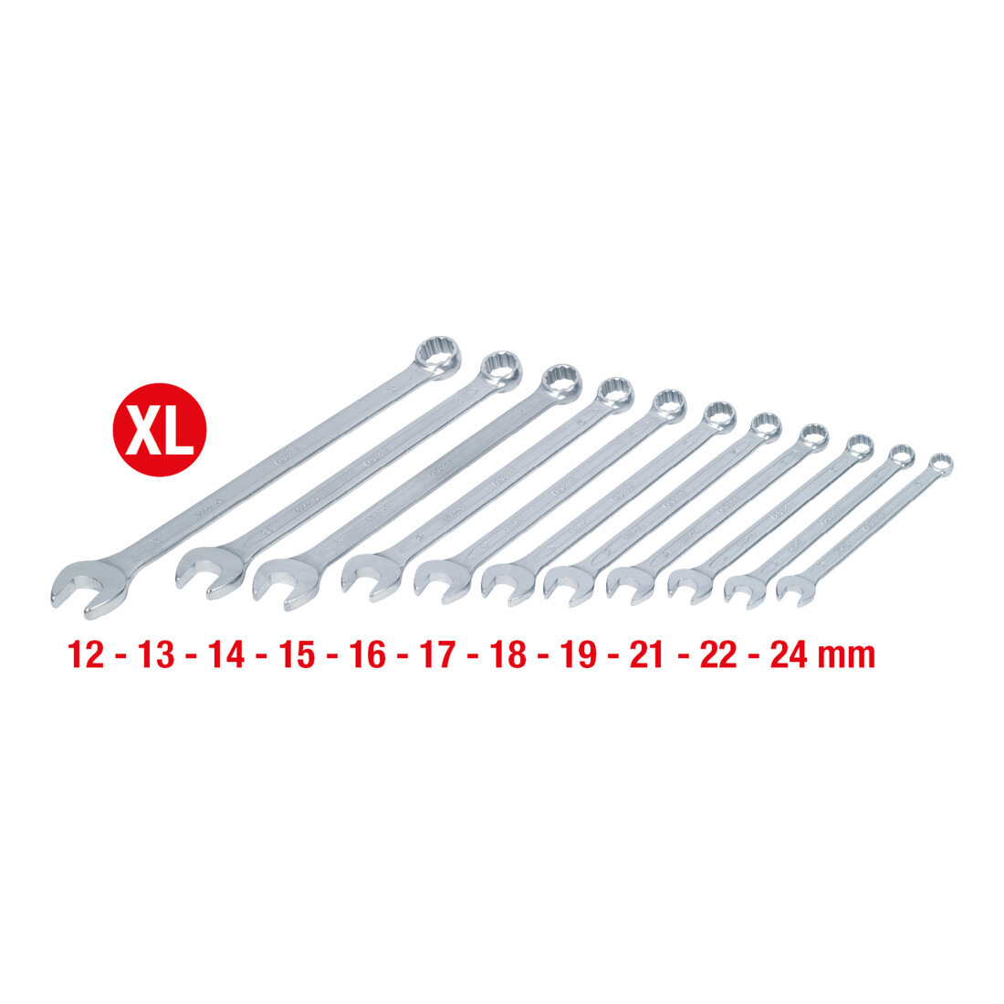 KS Tools CLASSIC Ringmaulschlüssel-Satz, XL 11-teilig 12-24mm