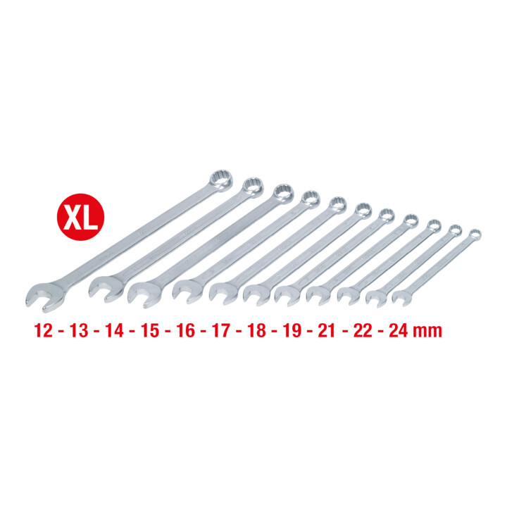 KS Tools CLASSIC ringsteeksleutelset, XL 11-delig 12-24mm