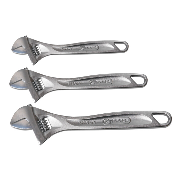 KS Tools CLASSIC Rollgabelschlüssel-Satz, verstellbar, 3-teilig