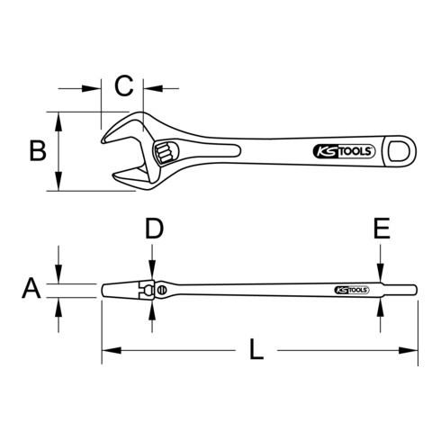 KS Tools CLASSIC Rollgabelschlüssel, verstellbar