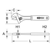 KS Tools CLASSIC Verstelbare moersleutel met 2-componenten handgreep-4